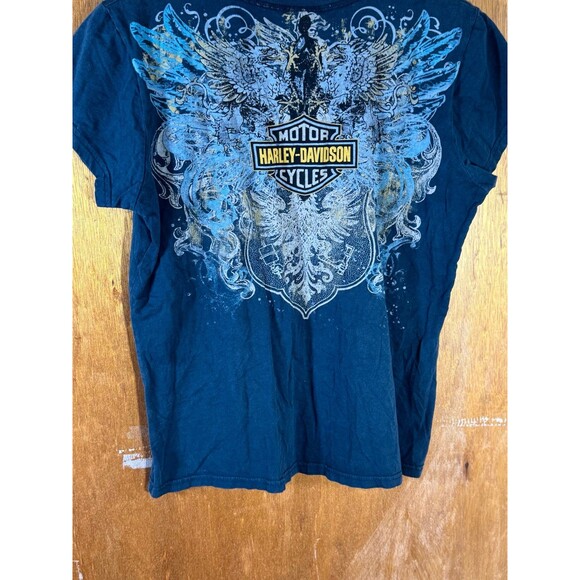 2010‎ Harley Davidson Motorcycles Mann’s Columbus Indiana Shirt Women’s XL USA - Picture 9 of 10